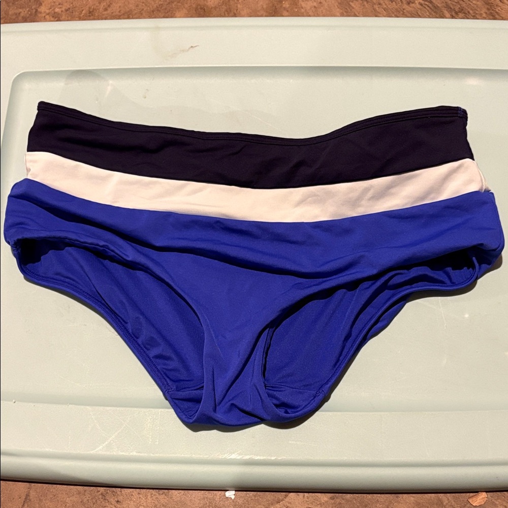 Women’s Colorblock Bikini Bottoms in Blue, Teal & Navy